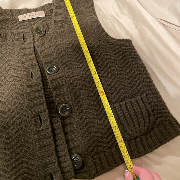 See by Chloe army green fall/winter sweater vest - Picture 12 of 17
